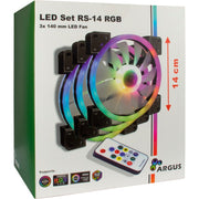 Inter-tech argus rgb fan set rs-14 case fans (zwart, 3 stuks, 140 x 140 x 25 mm, pwm) - afbeelding 7