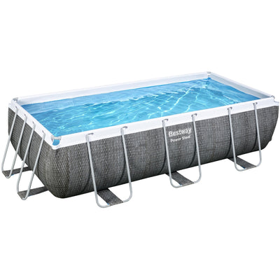 Bestway piscina piscina in acciaio set rettangolo rattan 404