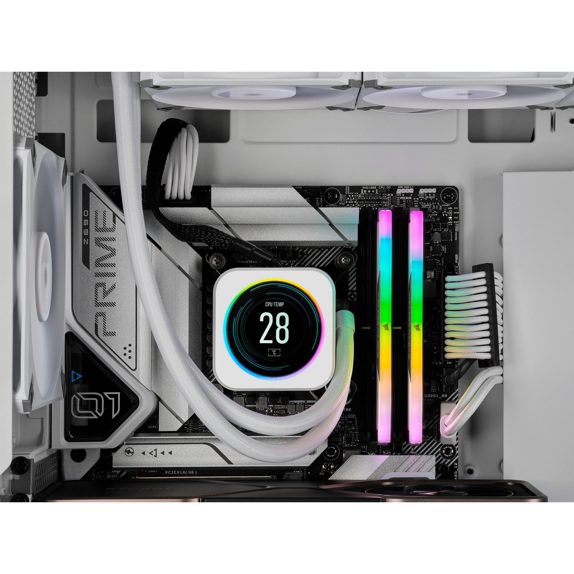 Corsair Vengeance RGB 32 GB DDR5-6400 (2x 16 GB) RAM (blanco, cmh32gx5m2b6400c36w, xmp 3.0)