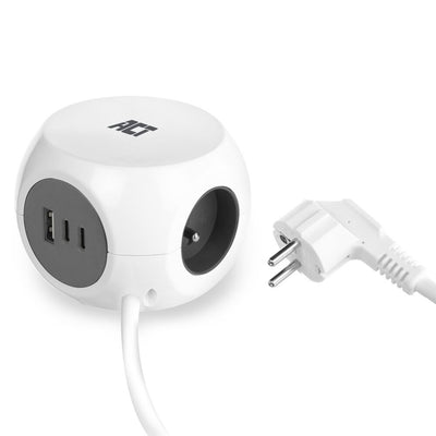 ACT Connectivity Socket Kubus con 3 enchufes, 30W D