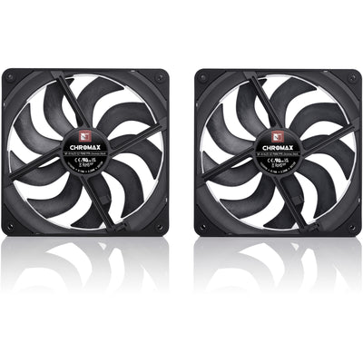 Noctua nf-a14x25 g2 pwm sx2-pp chromax.black case fans (zwart, 2 stuks, 140 x 140 x 25 mm)