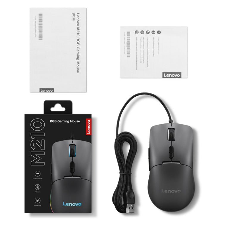 Mouse da gioco Lenovo m210 RGB (nero, 8000 dpi, RGB)