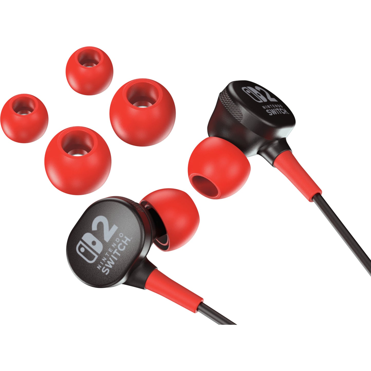 Powera wired earbuds for Nintendo Switch 2 in-ear (black red, Nintendo Switch 2, Nintendo Switch, Nintendo Switch - OLED model, Nintendo Switch Lite)