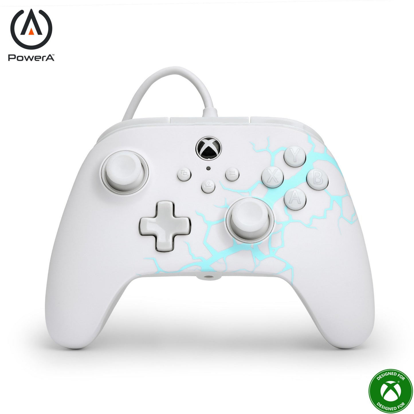 Controller Powera Advantage con cavo per xbox serie x|s - polar ice (bianco blu, xbox serie x|s, xbox one, PC)