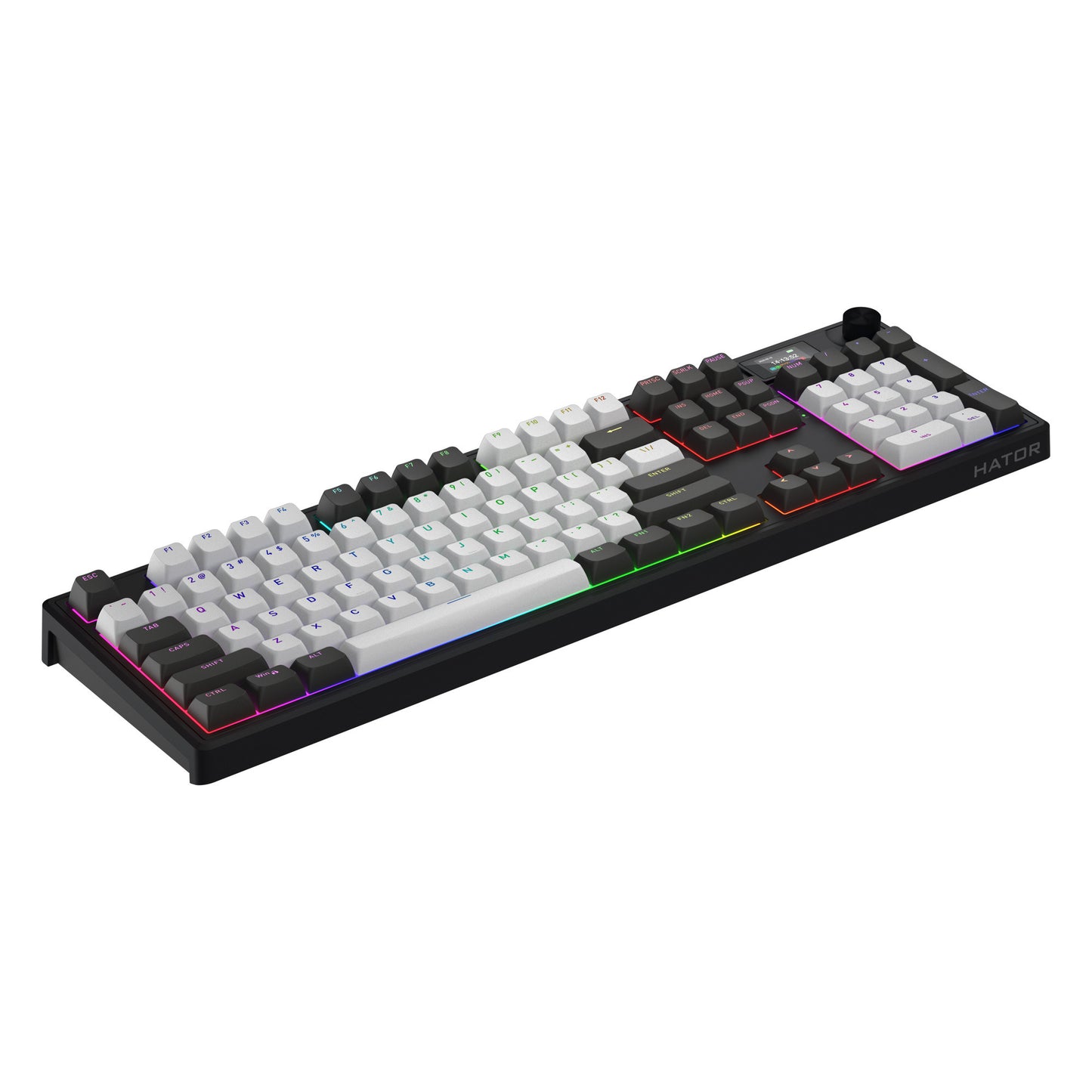 Hator skyfall pro wireless, tastiera da gioco (nera, layout americano, hator aurum vanilla silent, rgb, double-shot pbt, hot-swap, bluetooth usb-c da 2,4 ghz)