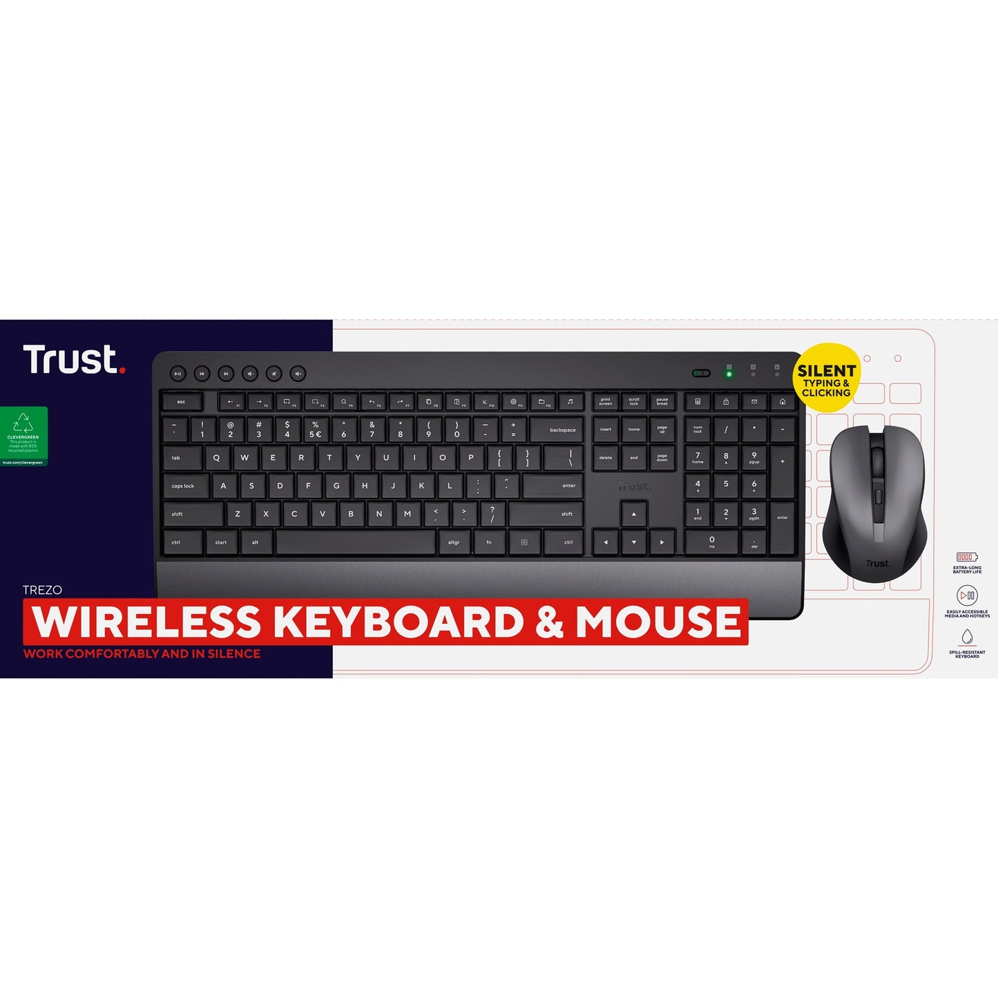 Confiar en Trezo Comfort Keyboards inalámbricos Muisset