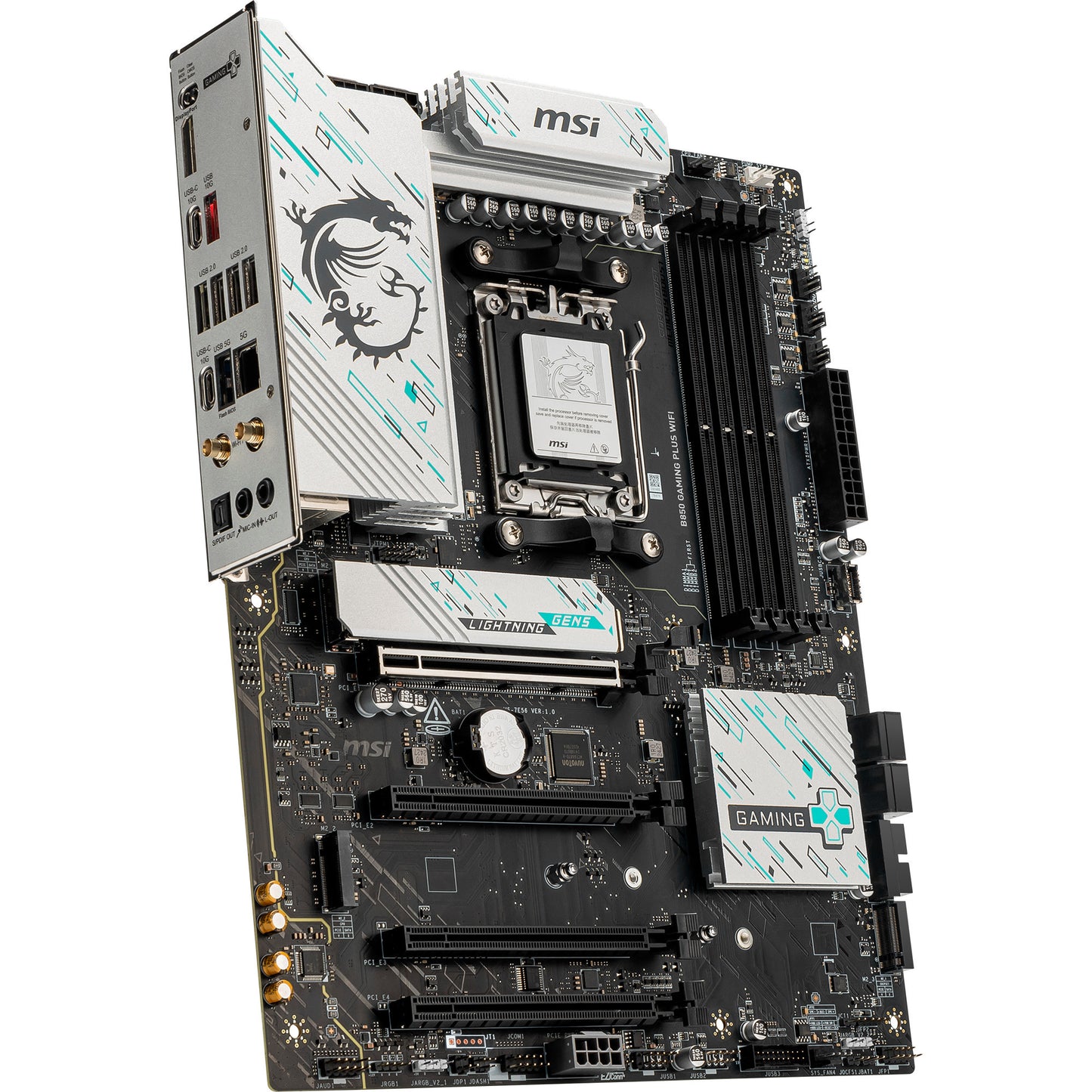 Placa base MSI B850 Gaming Plus WiFi Socket AM5 (RAID, 5GB-LAN, WiFi 7, BT, Sonido, ATX)