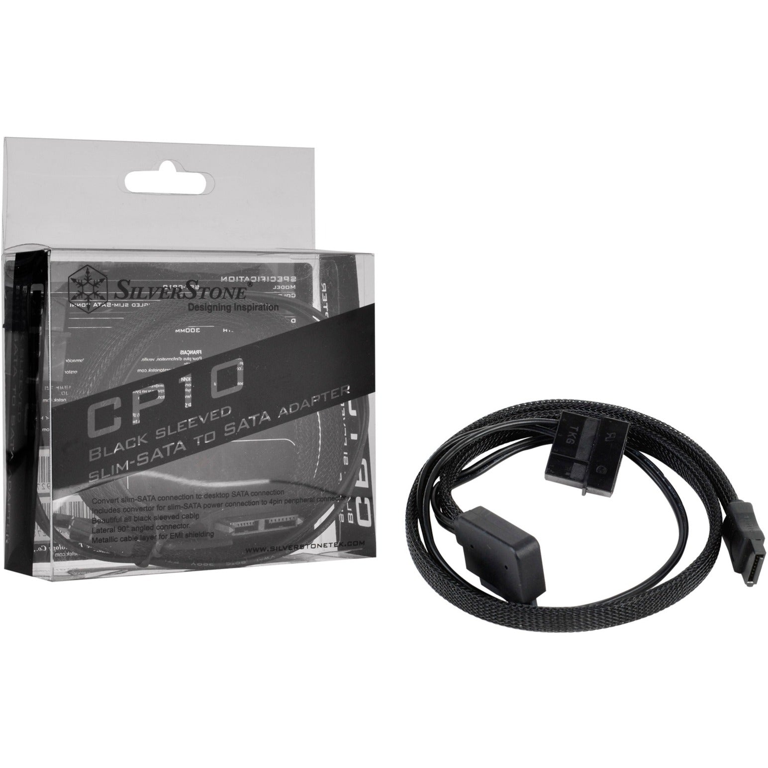 Silverstone Slim SATA 2-en-1 Cable de datos + adaptador de alimentación