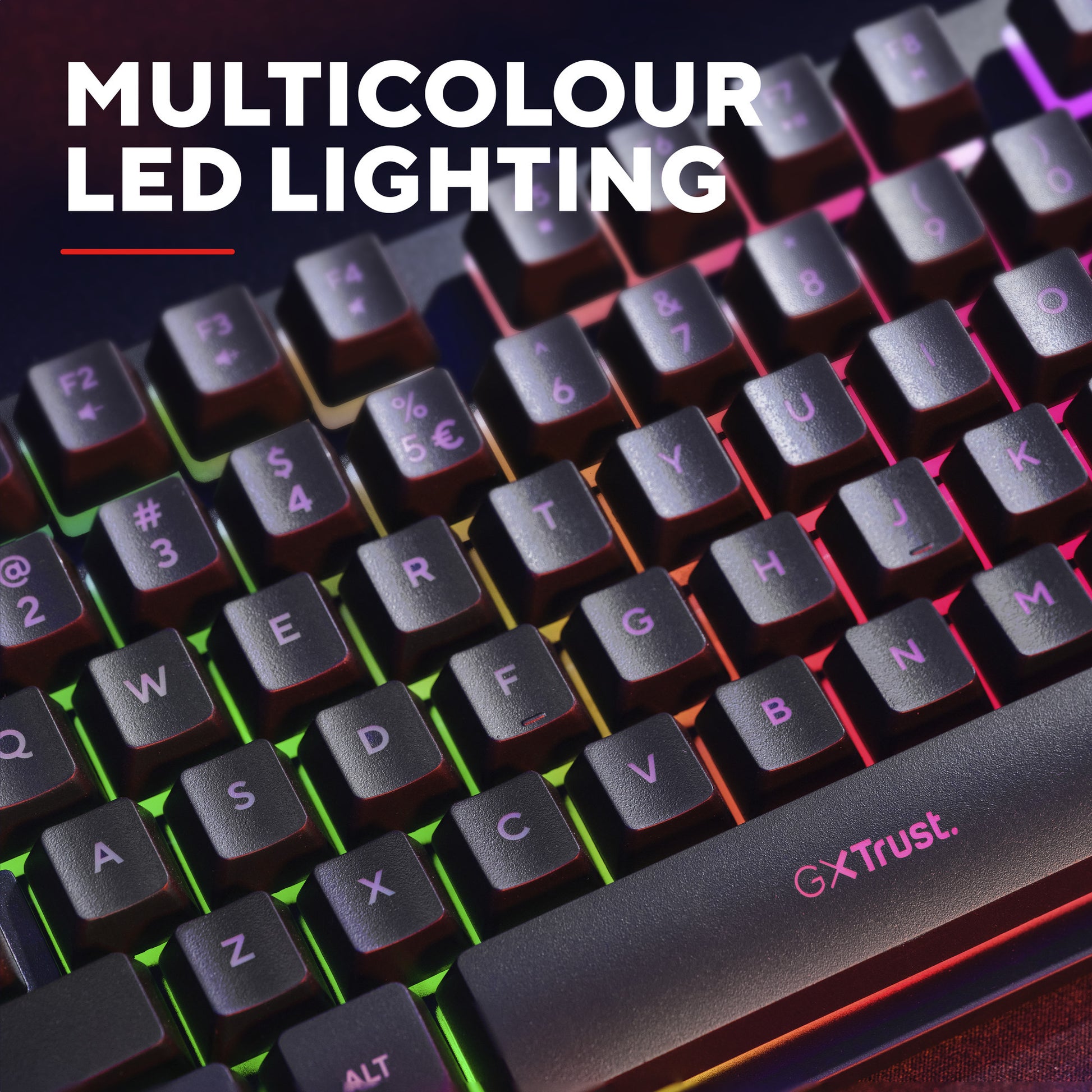 Tastiera Trust GXT 833 Thado con illuminazione TKL, tastiera da gioco (nera, layout USA, 80% (TKL), RGB)