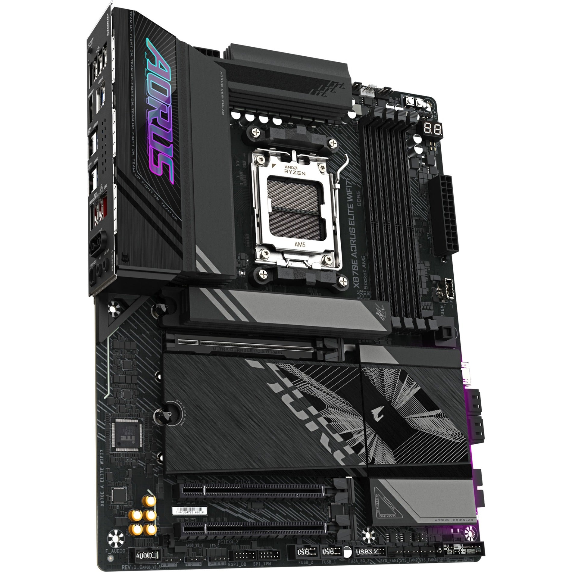 Gigabyte x870e aorus elite wifi7 socket am5 moederbord (zwart, raid, 2.5gb-lan, wi-fi 7, bt, sound, atx)