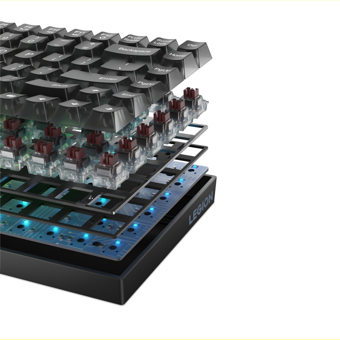 Tastiera da gioco meccanica Lenovo legion k510 mini pro rgb (nera, layout americano (qwerty), 75%, interruttore marrone, hot swap, USB)