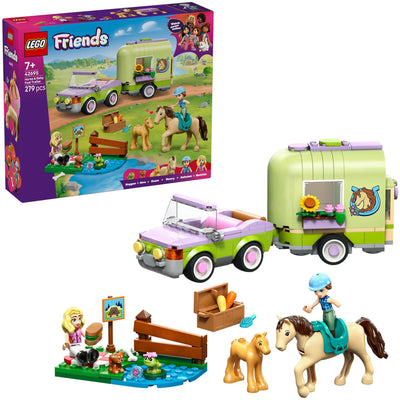 Lego Friends 42695 rimorchio, cavallo e puledro