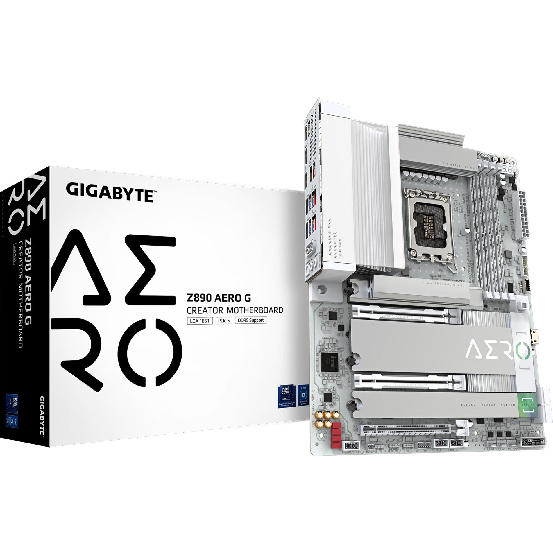 Gigabyte z890 aero g socket 1851 moederbord (raid, 2x 2.5gb-lan, wi-fi 7, bt, sound, atx)