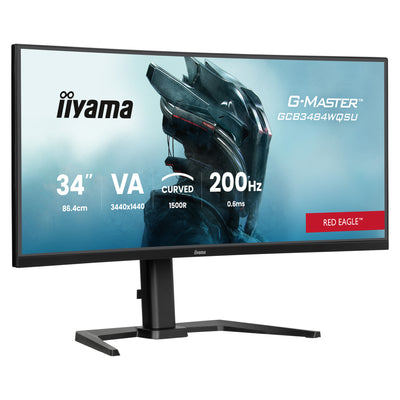 Iiyama G-Master Red Eagle GCB3484WQSU-B2 Monitor de juegos ultraancho curvo de 34 (negro, HDMI, DisplayPort, USB, audio, AMD Free-Sync, modo dual)