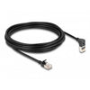 Delock rj45 network cable cat.6a s ftp slim 90° upwards angled straight 5 m kabel (zwart)