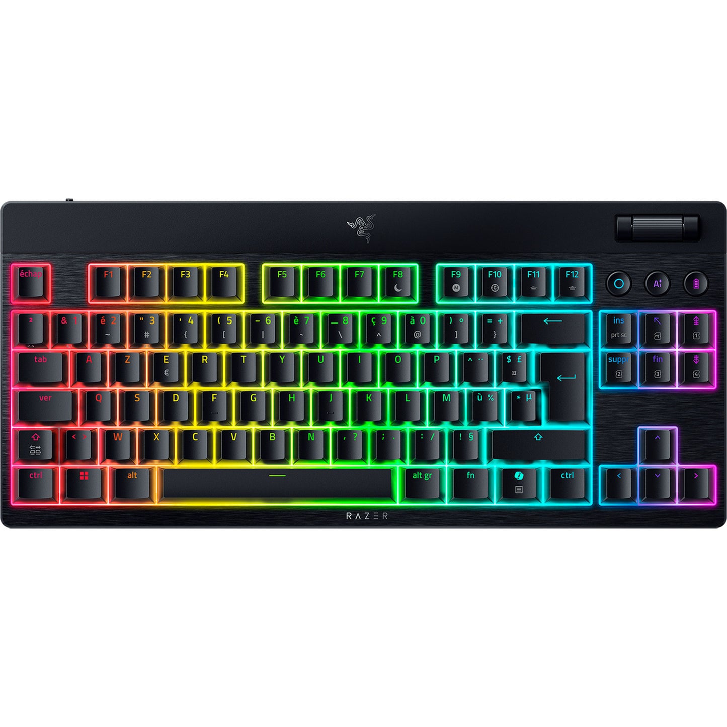 Tastiera da gioco meccanica Razer blackwidow v4 rgb a basso profilo (nera, layout americano (qwerty), arancione a basso profilo, 80% (tkl))