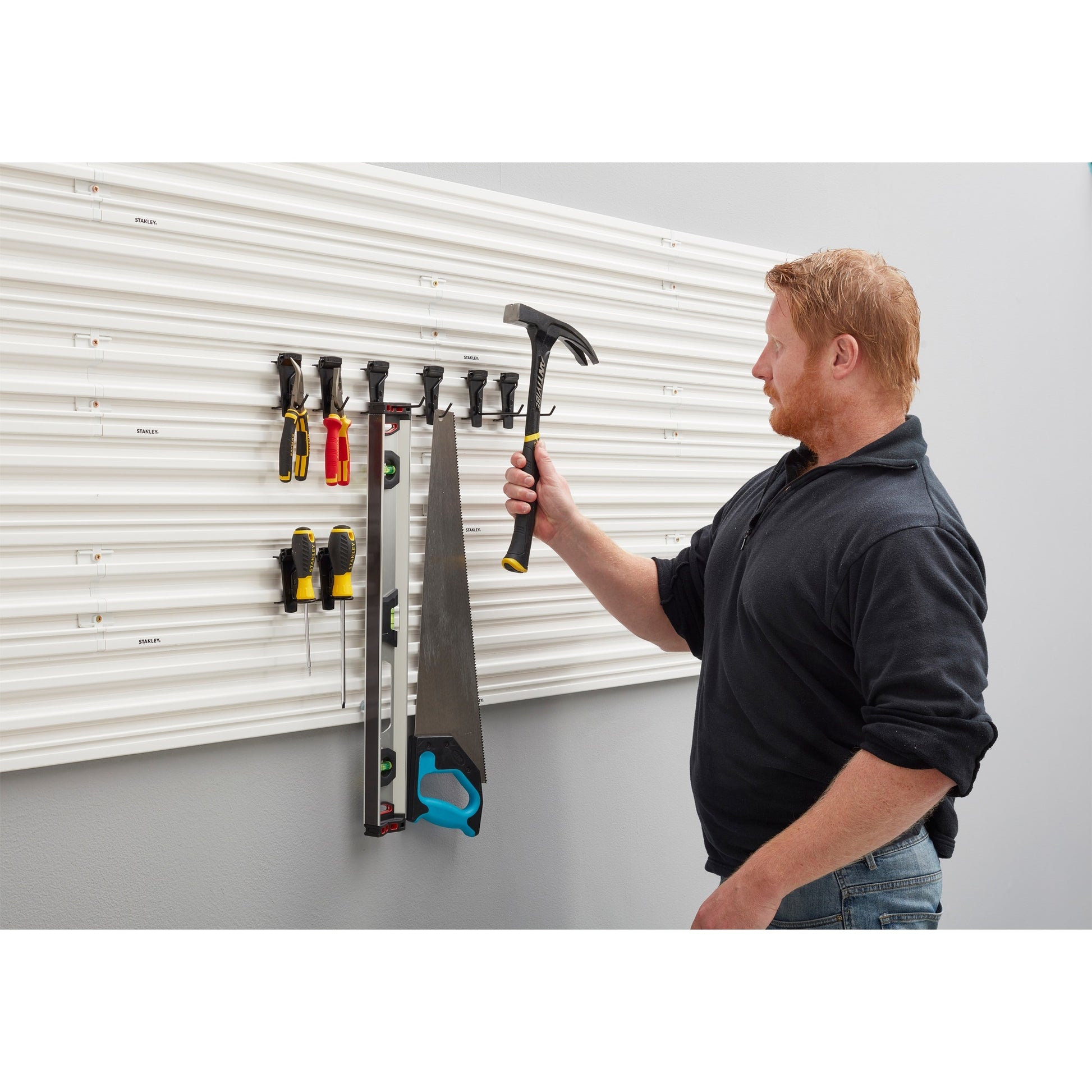 Stanley track wall - hakenassortiment small, 8 stuks houder (zwart)