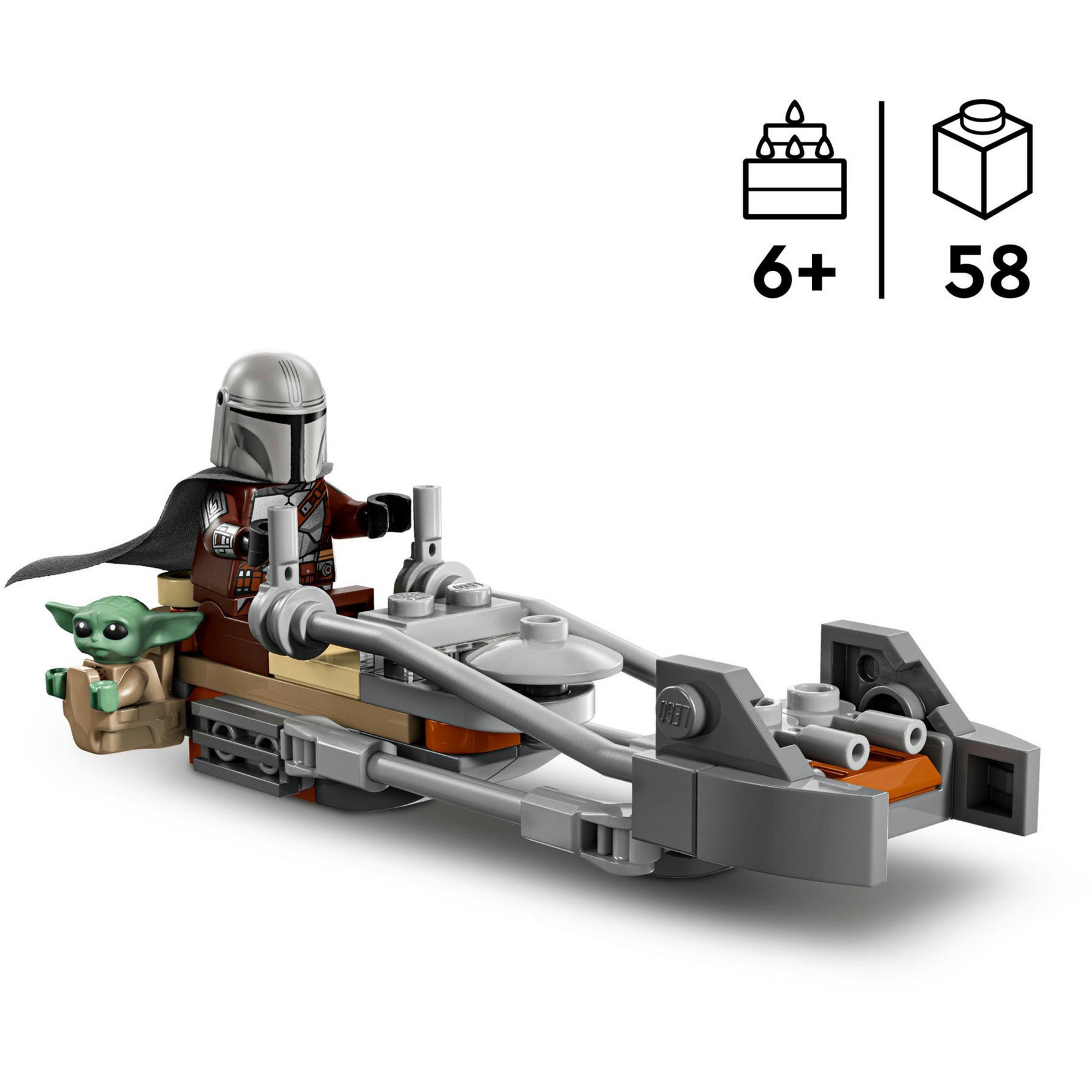 Lego Star Wars TM 75436 La Speeder Bike del Mandalorian e di Grogu | 2 pezzi