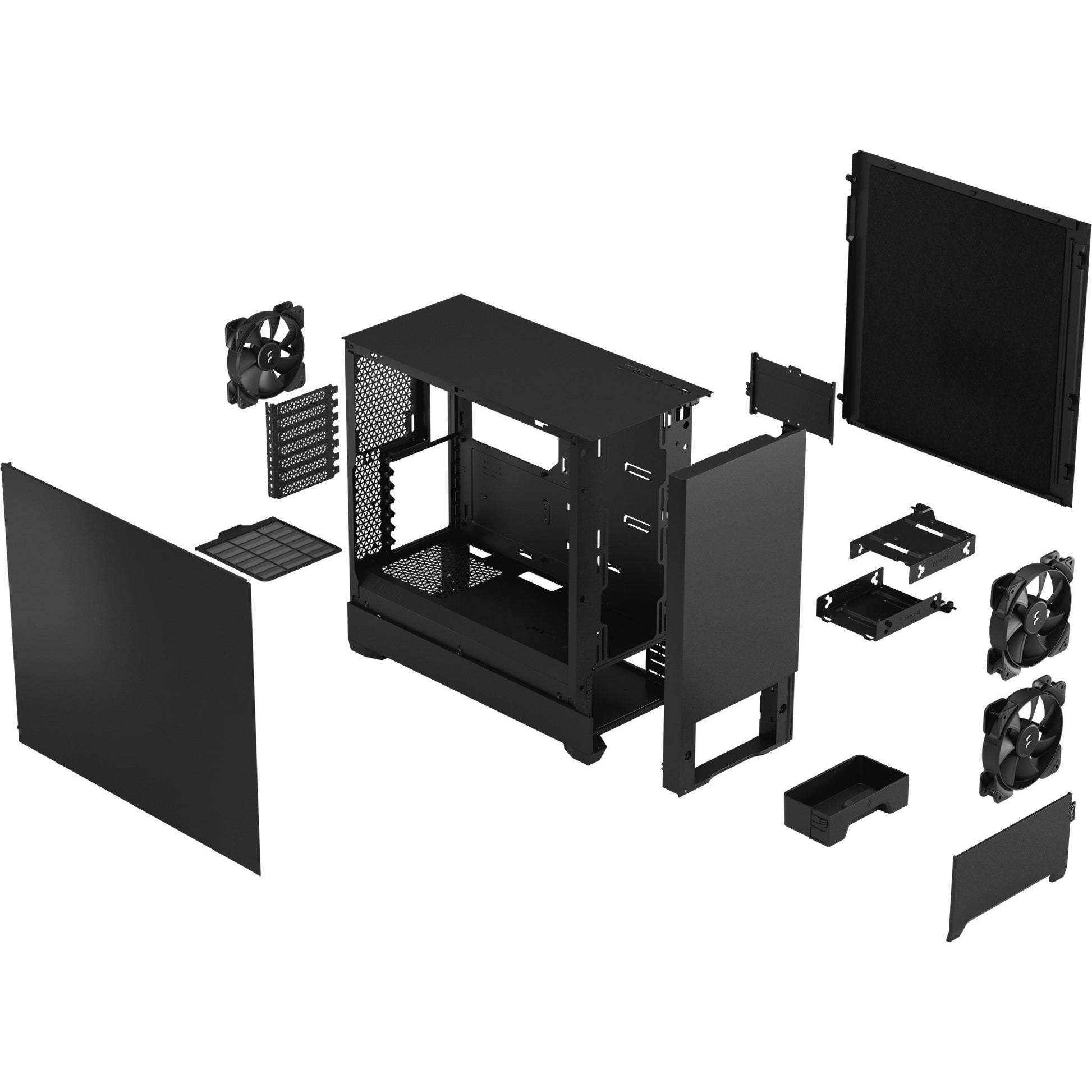 Design frattale pop silenzioso nero solido