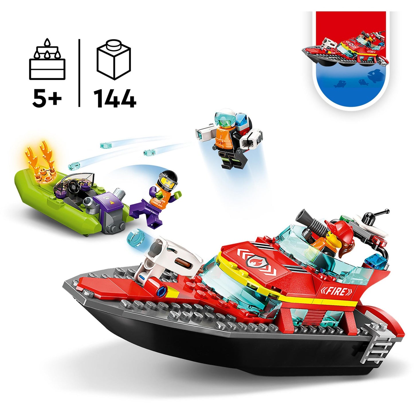 Lego city reddingsboot brand speelgoed voor kinderen - 60373