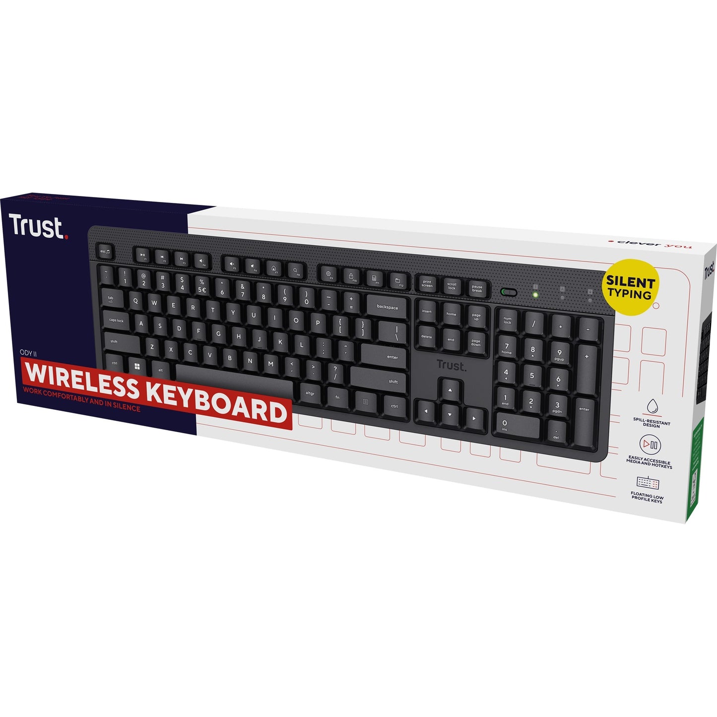 Confiar en el teclado inalámbrico silencioso
