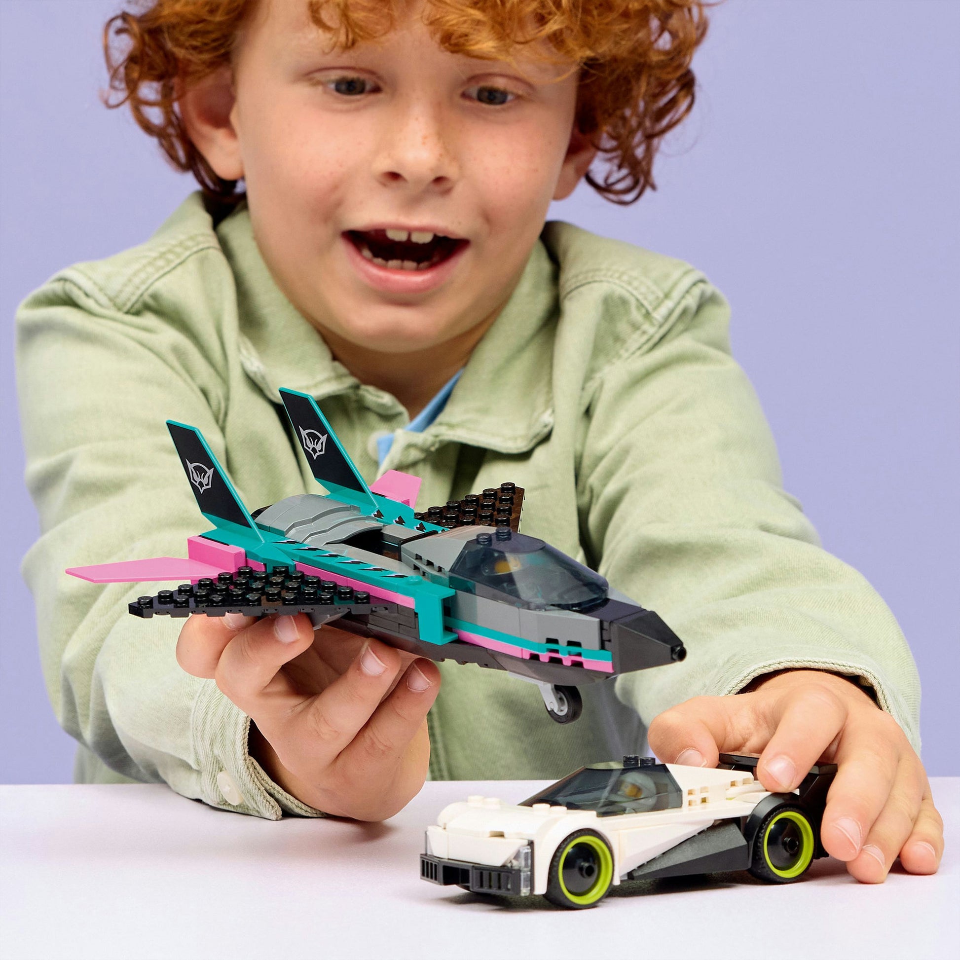 Lego city 60489 avión a reacción versus auto deportivo