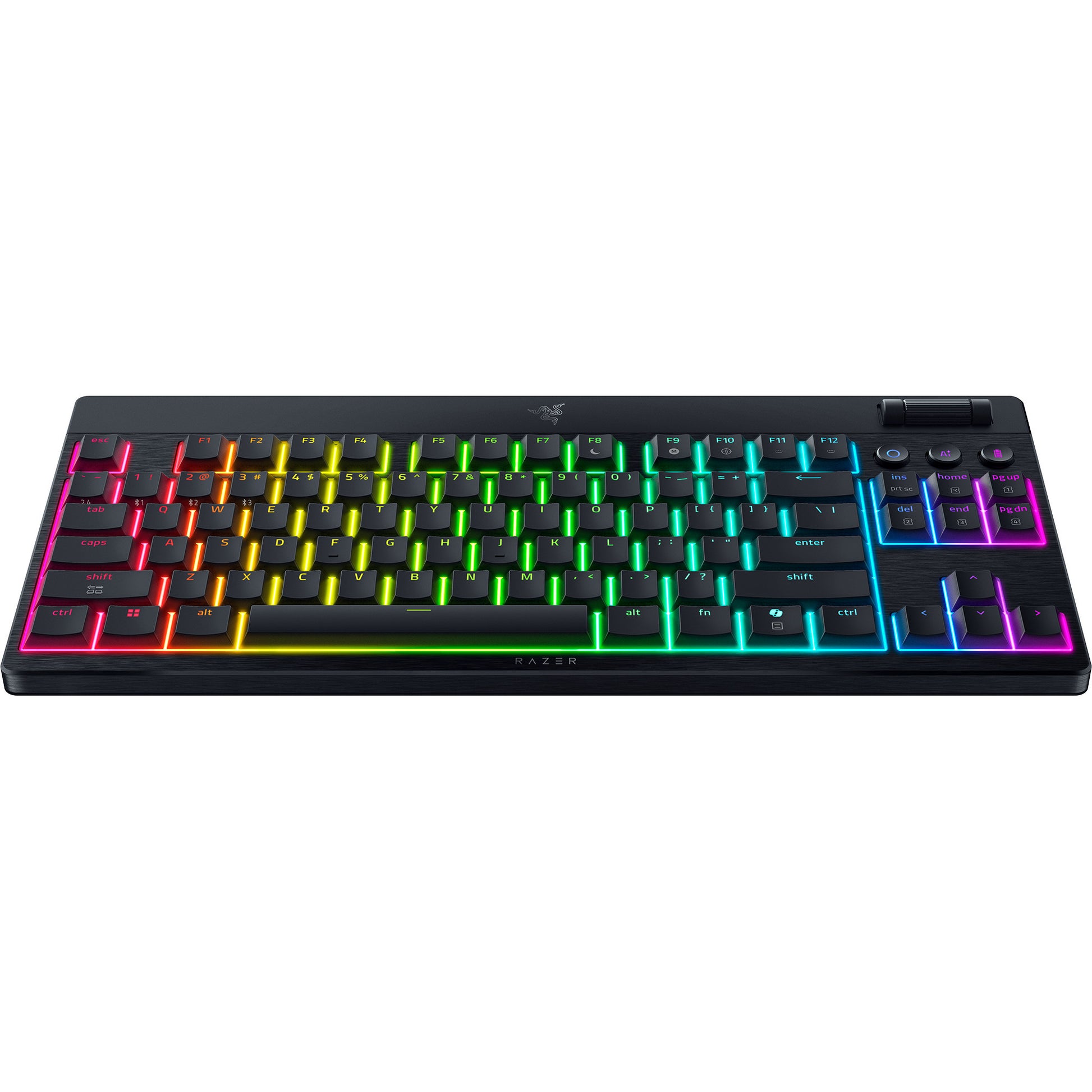 Razer blackwidow v4 low-profile rgb mechanisch gaming toetsenbord (zwart, us lay-out (qwerty), low-profile orange, 80% (tkl))