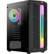 Aerocool prime v2 midi tower behuizing (zwart | 2x usb-a | rgb | window) - afbeelding 1