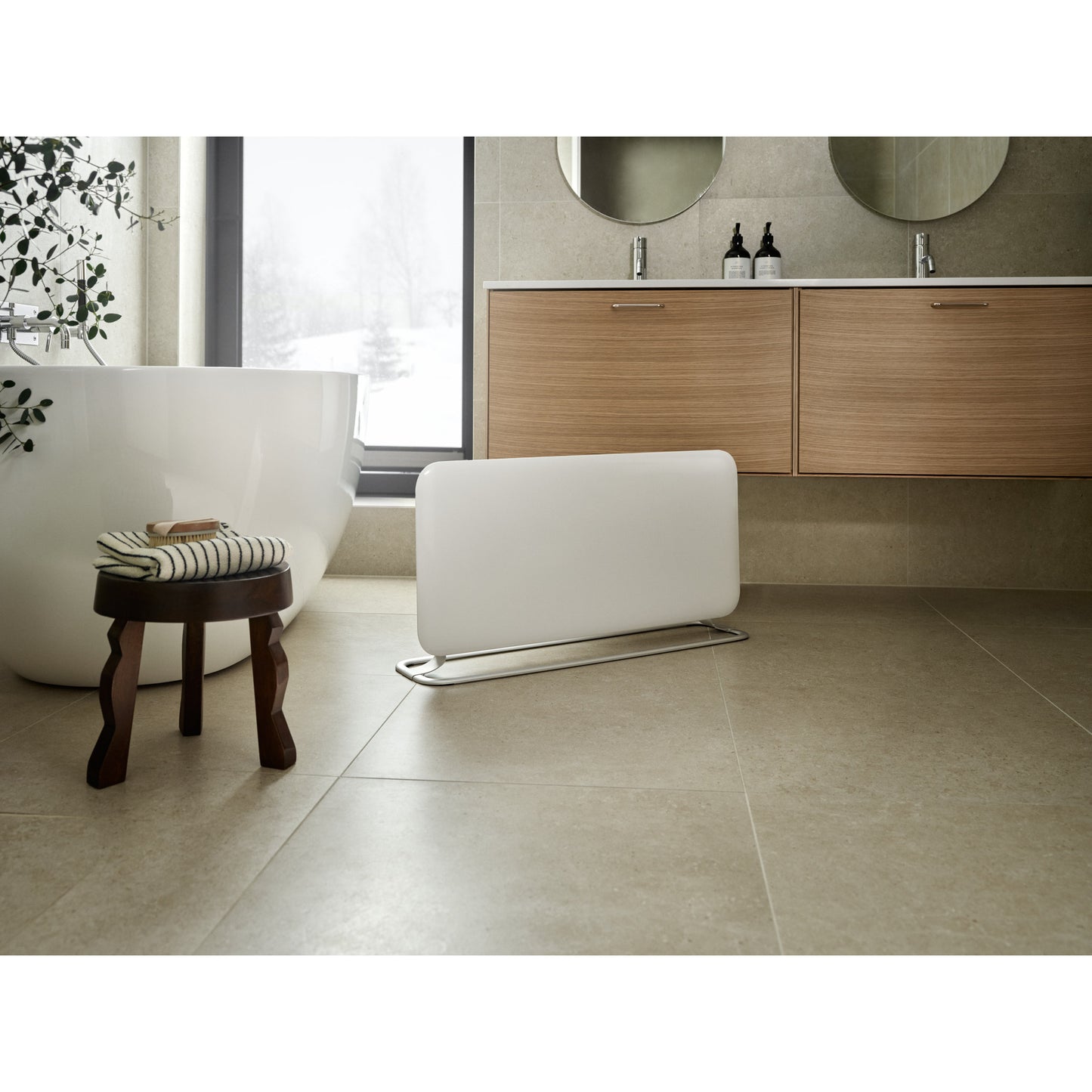 Panel calefactor wifi mill steel pa1500wifi4a con base, convector de 1500 vatios (blanco, wifi 2,4 ghz (wifi 6), bluetooth 5.2, zigbee 3.0 + app)