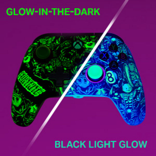 Controller Powera Advantage con cavo per xbox serie x|s - fortnite: Glow (neon green, xbox series x|s, xbox one, PC)
