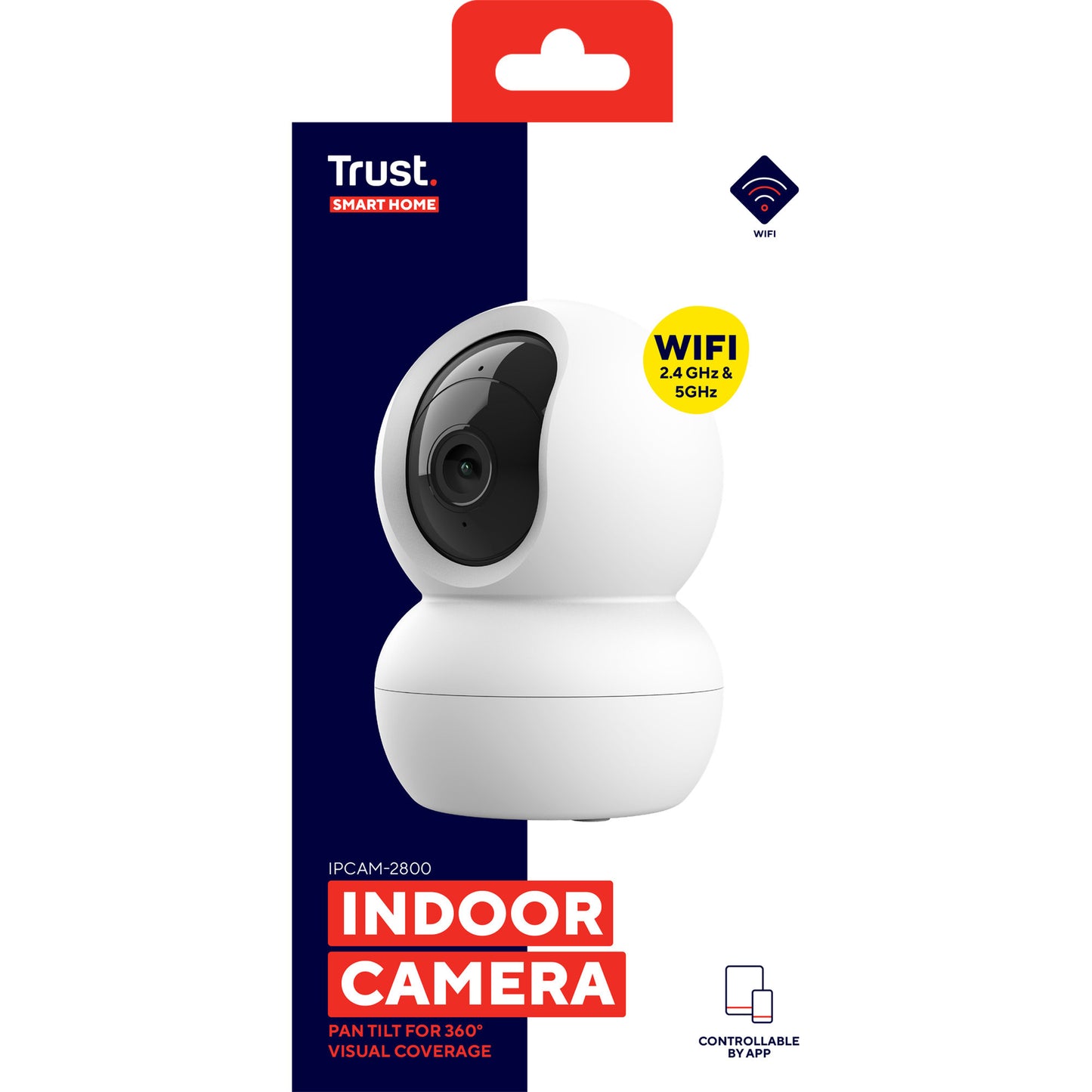 Trust telecamera di sicurezza ipcam-2800 a 360° (bianco, WiFi da 2,4 o 5 GHz)