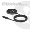 Club 3D CAC-3027 Cargador inalámbrico Qi2 25W (Negro, Certificado Qi, Compatible con MagSafe, Almohadilla magnética)