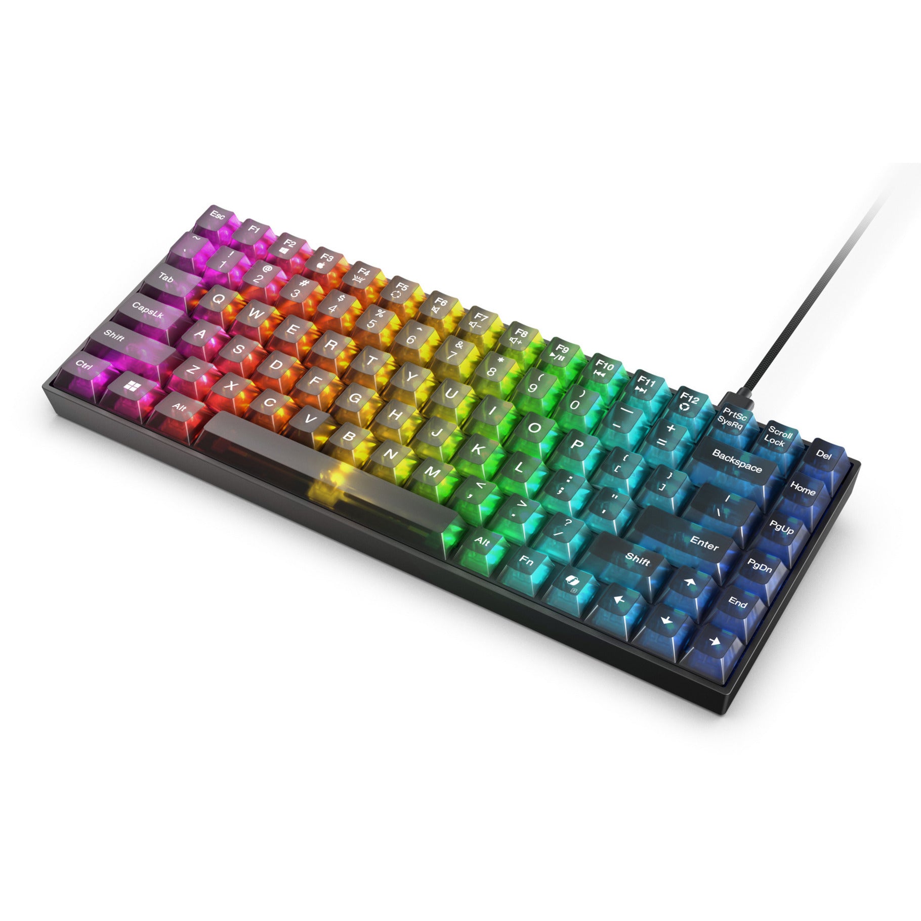 Teclado mecánico para juegos Lenovo legion k510 mini pro rgb (negro, diseño estadounidense (qwerty), 75%, interruptor marrón, intercambio en caliente, usb)