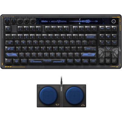 8bitdo retro 87 mechanical keyboard - mecha break, gaming toetsenbord (zwart blauw, us lay-out, kailh box jellyfish pro glaze, tkl, abs keycaps, hot-swap, bluetooth le 5.0, wireless 2.4ghz, usb)