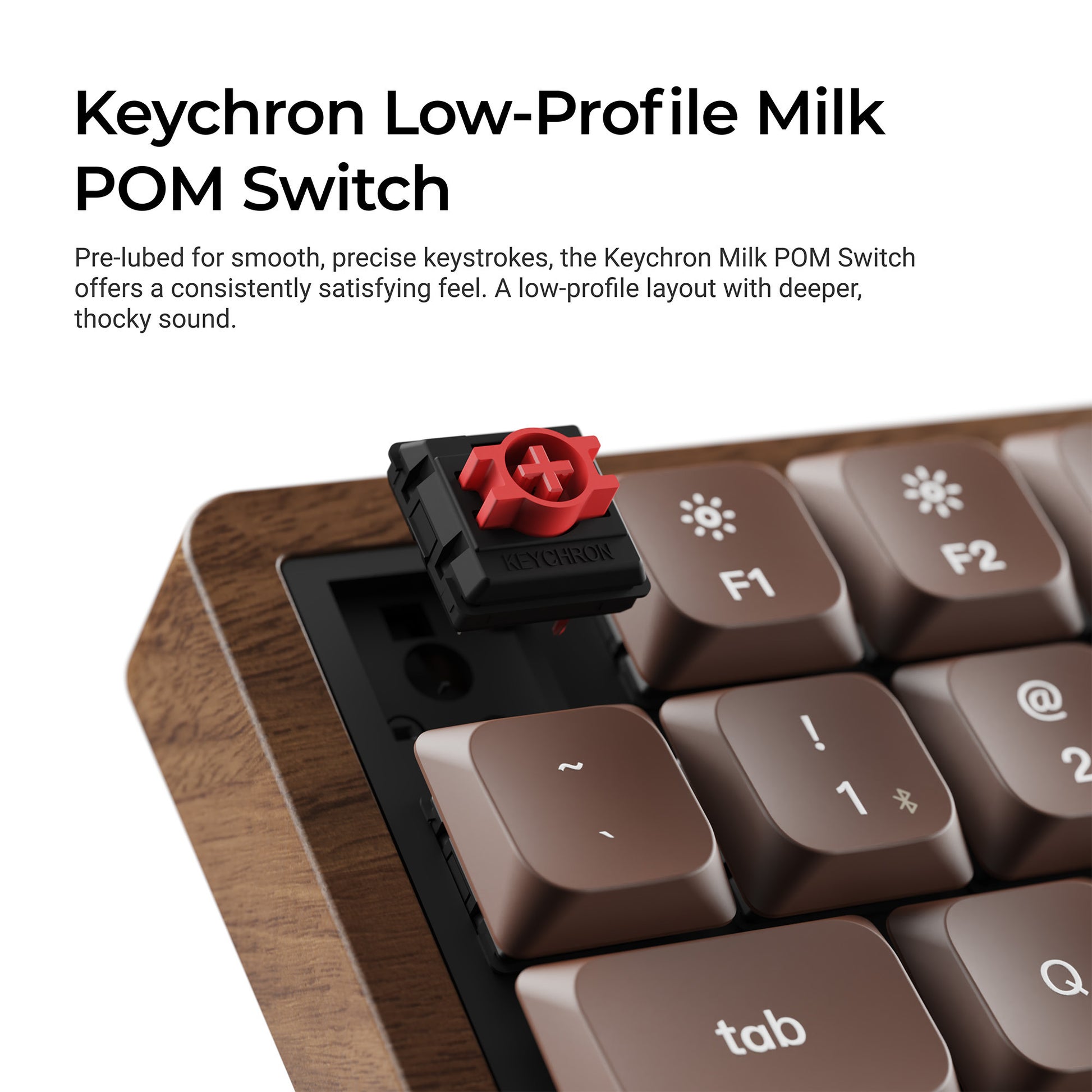 Teclado mecánico rgb de edición especial keychron k3 max-h3w totalmente de madera (color madera, diseño estadounidense (qwerty), marrón leche pom, 75%, leds rgb, pbt de doble disparo, intercambio en caliente, 2,4 ghz | bluetooth 5,1 | usb-c)