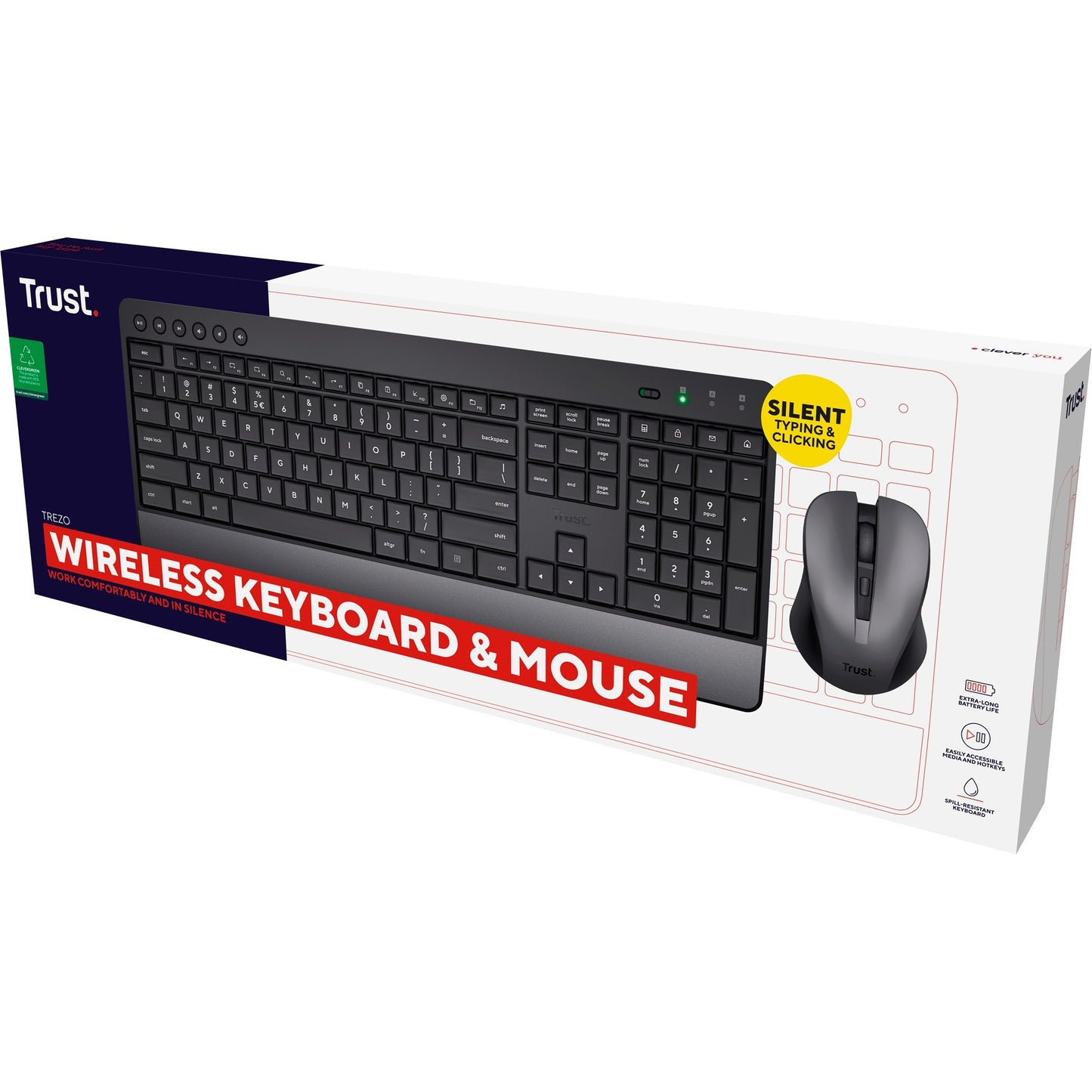 Confiar en Trezo Comfort Keyboards inalámbricos Muisset