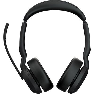 Jabra evolve2 55, uc auricolare on-ear (nero, stereo, USB-A, Link380a, certificato per Google Meet e Zoom)
