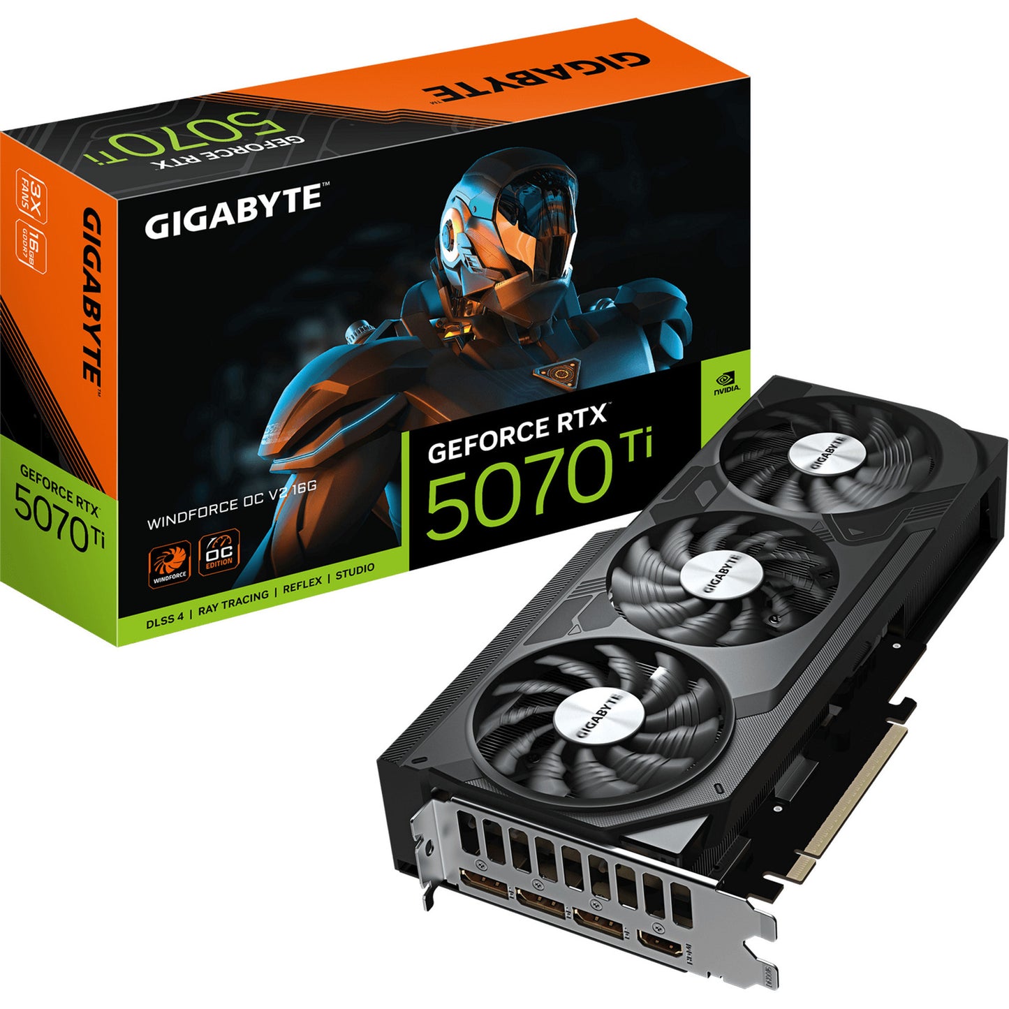 Scheda grafica Gigabyte Geforce RTX 5070 Ti Windforce OC V2 16G (DLSS 4, 3x Display Port, 1x HDMI 2.1)