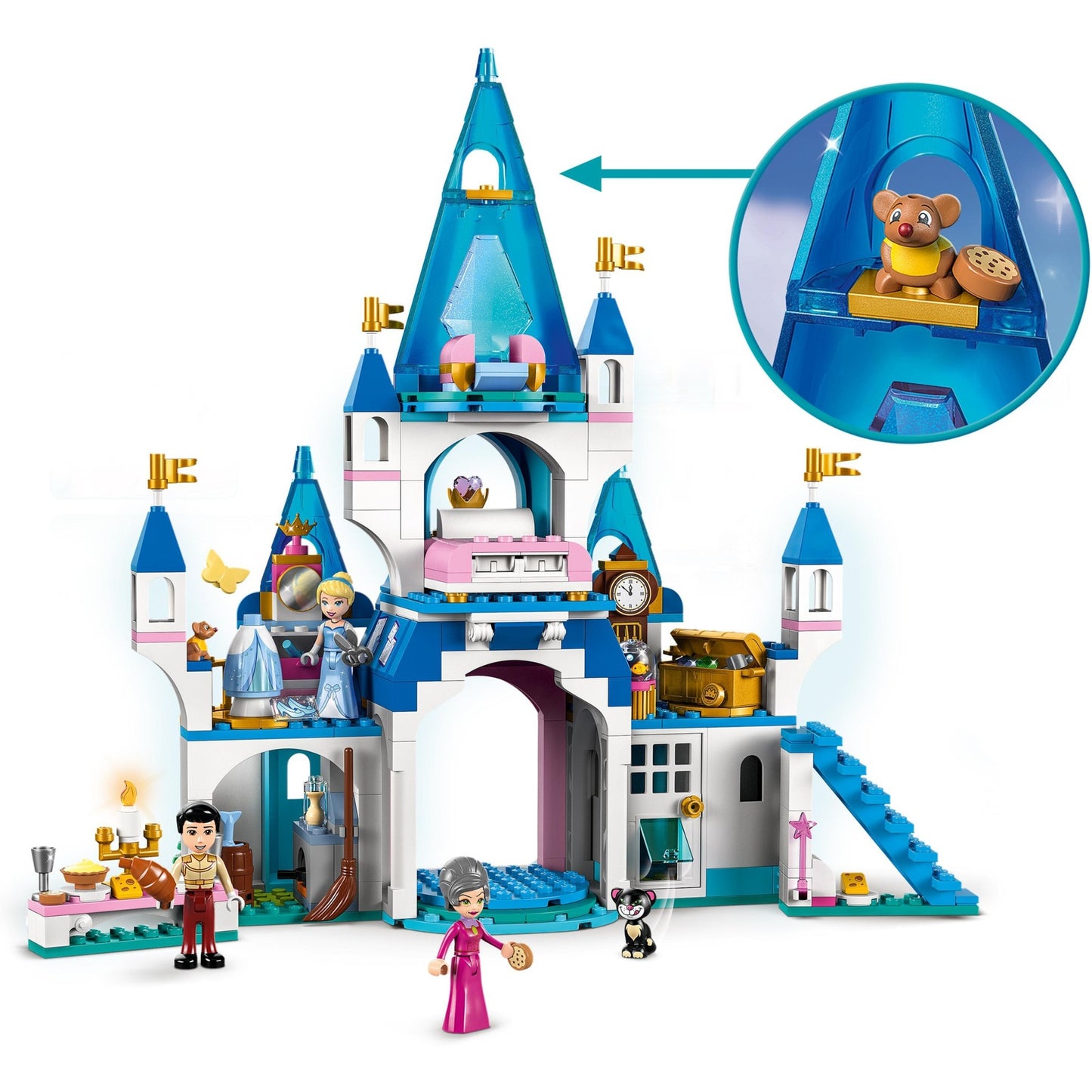 Lego disney princess - het kasteel van assepoester en de knappe prins constructiespeelgoed (43206)