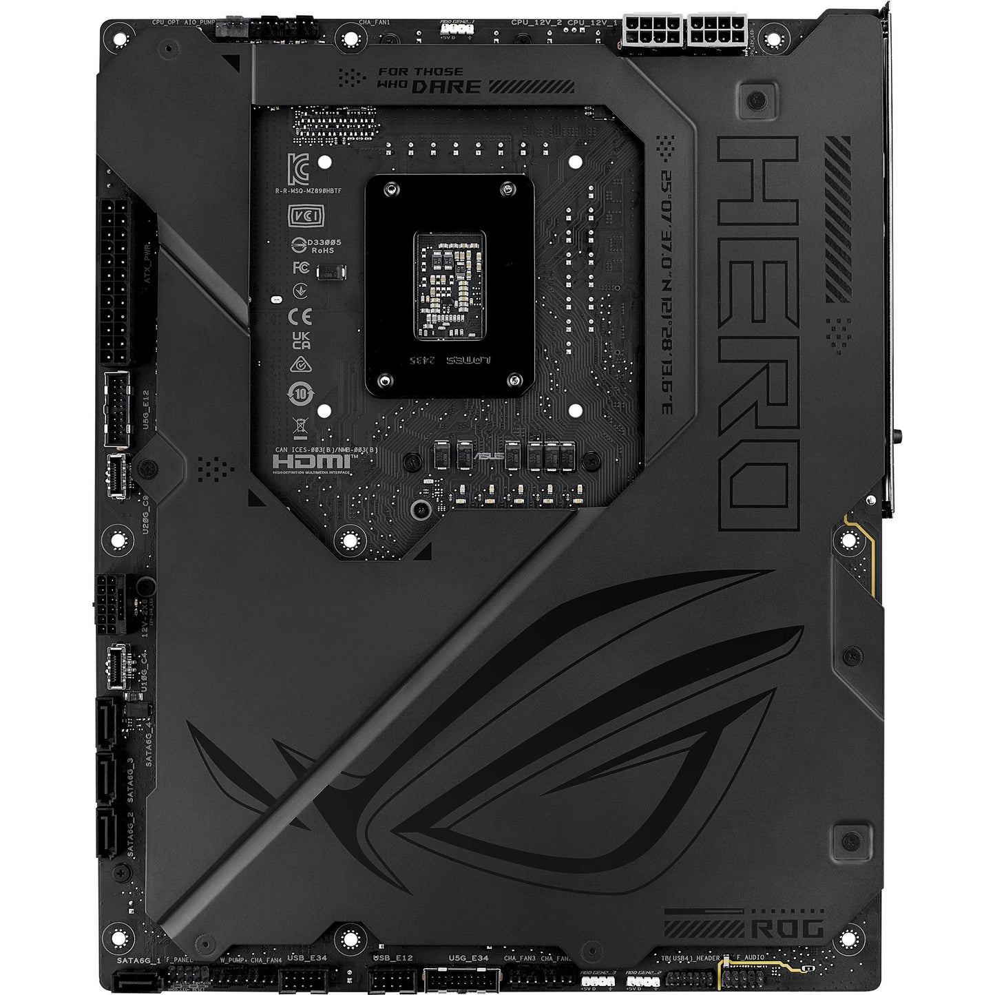 Placa base Asus Rrog Maximus Z890 Hero BTF Socket 1851 (negra, RAID, 5 GB-LAN, Wi-Fi 7, BT, Sonido, ATX)