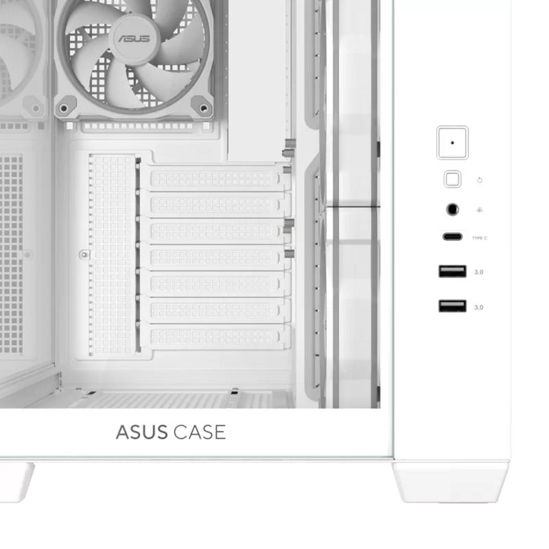Custodia midi tower Asus a32 plus (bianco | 2x USB-A | 1x USB-C | RGB | vetro temperato)