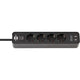 Presa Brennenstuhl con interruttore 4 connessioni + 2 porte USB nere