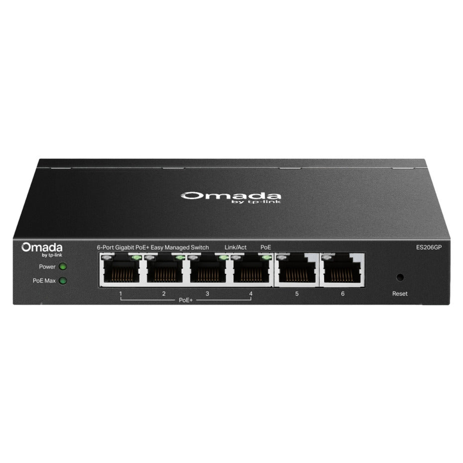 Tp-link omada es206gp switch (zwart, 4x poe+)