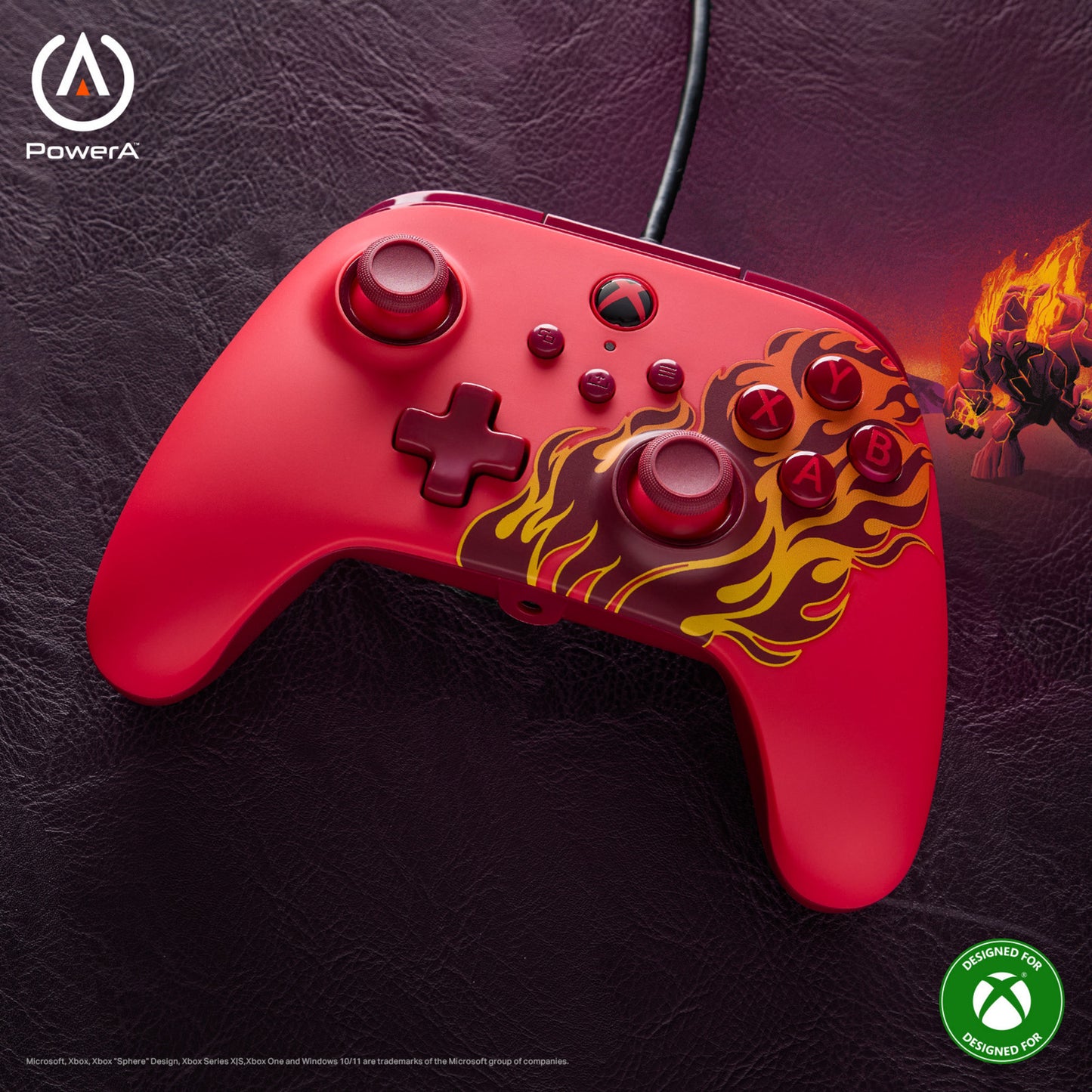 Controller Powera Advantage con cavo per xbox serie x|s - red fire (rosso, xbox serie x|s, xbox one, PC)