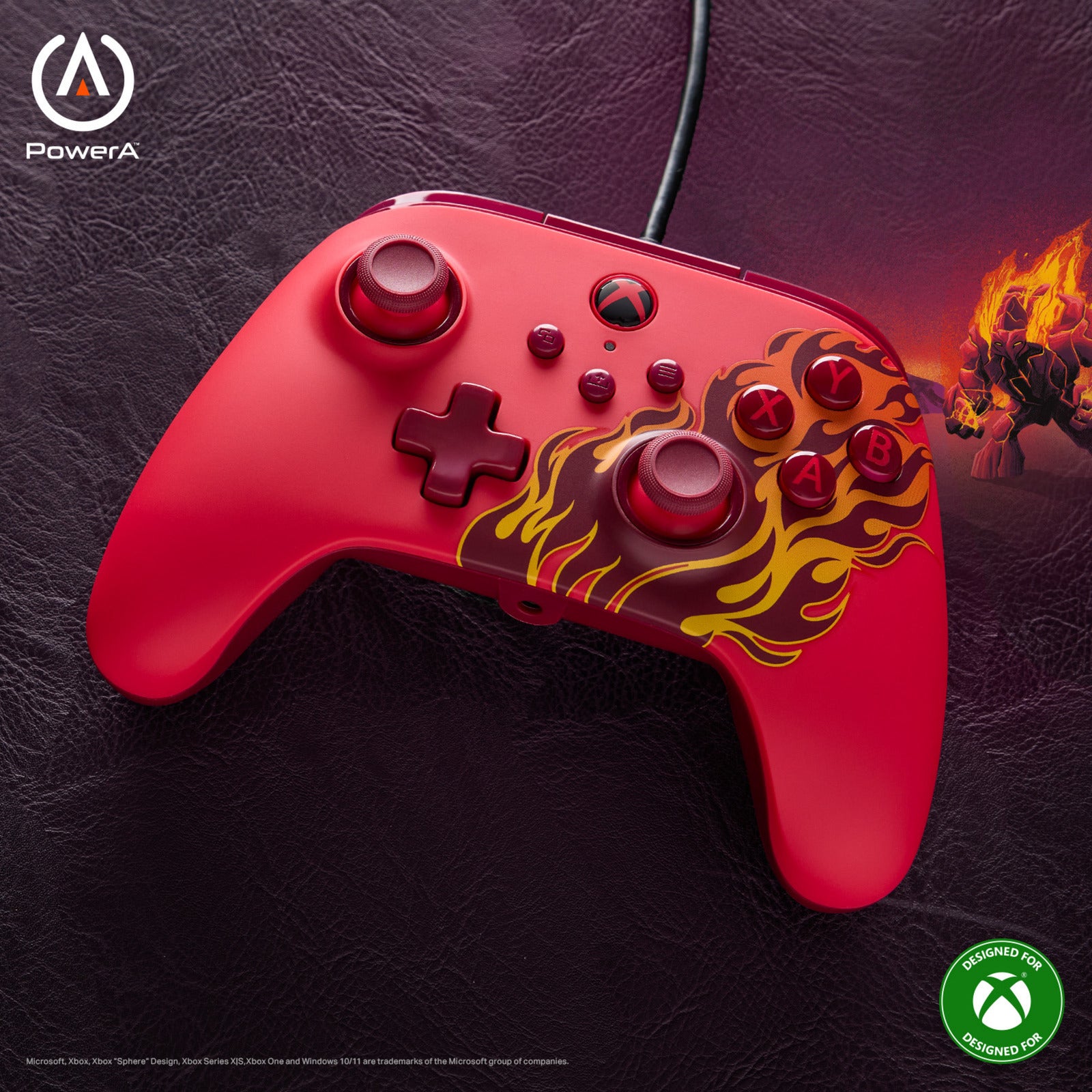 Controller Powera Advantage con cavo per xbox serie x|s - red fire (rosso, xbox serie x|s, xbox one, PC)