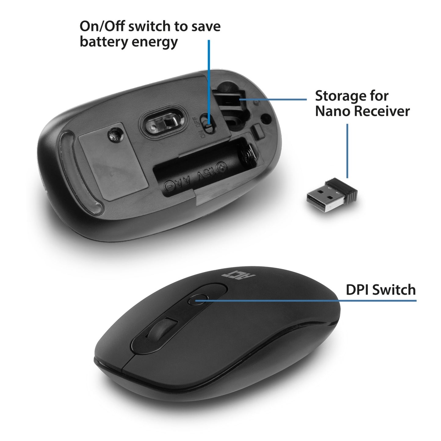 ACT Connectivity AC5110 Wireless Mouse 1200 DPI
