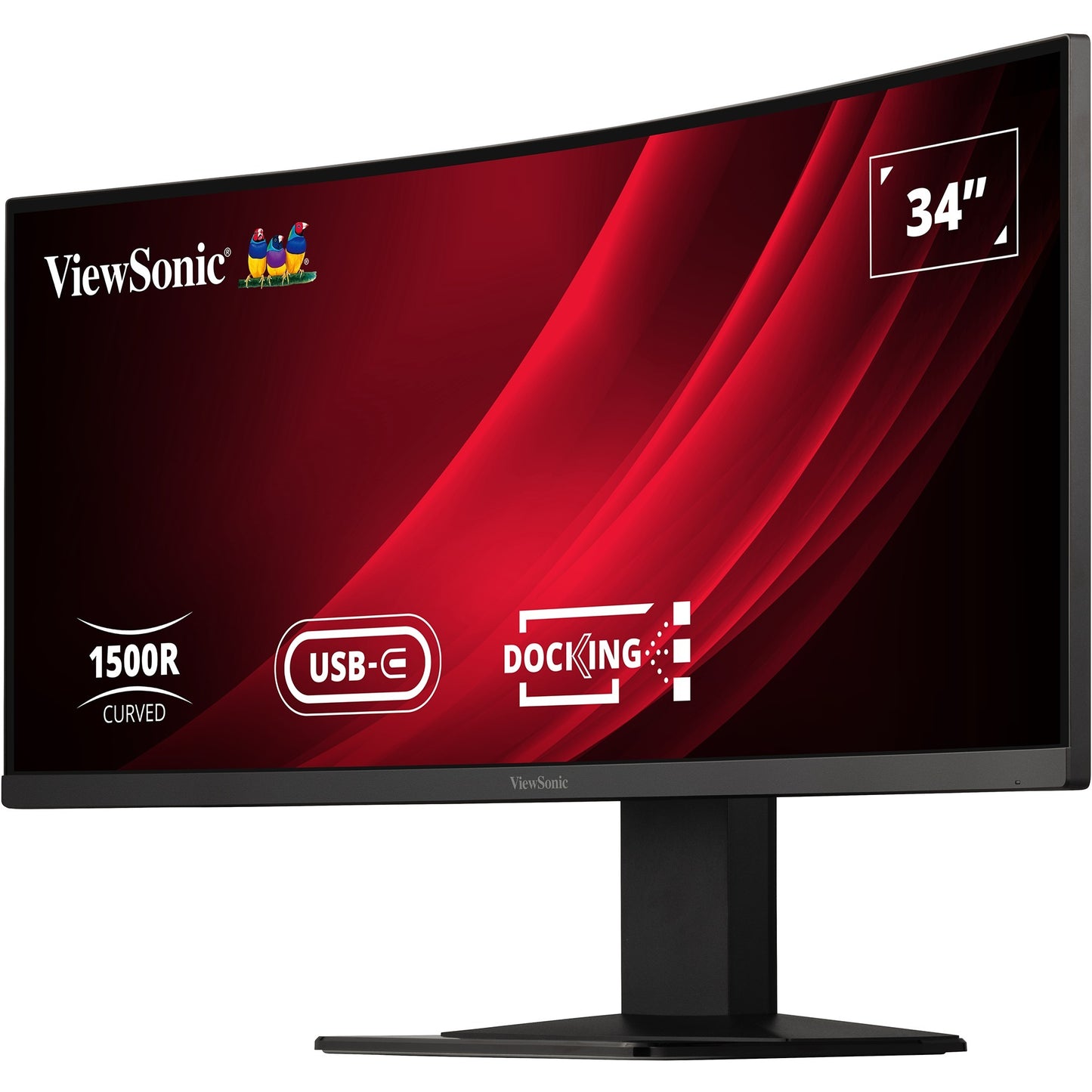 Monitor docking curvo Viewsonic UwQHD con switch KVM VG3419C 34 ultrawide (nero (opaco), 1x HDMI, 1x porta display, USB-A, USB-B, USB-C, LAN, audio)