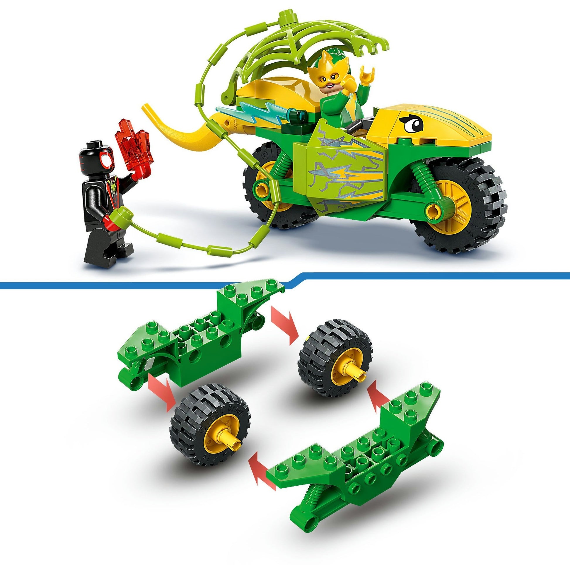 LEGO LEGO SPIDEY 11198 Spin y Electro Pursuit con vehículos de dinosaurio