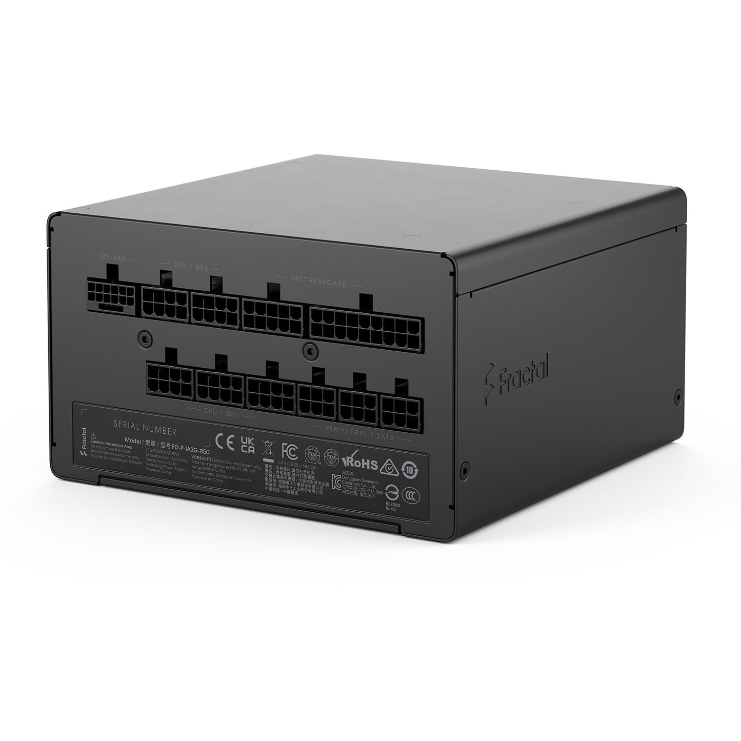 Fractal design ion gold 3 modulaire 850 watt voeding (zwart, 1x 12v-2x6, 3x pcie)