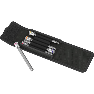 Wera 8740 a hf 1 zyklop bitdoppen set binnenzeskant dopsleutel (zwart zilver, 5-delig, met vasthoudfunctie, 1 4 -aandrijving)